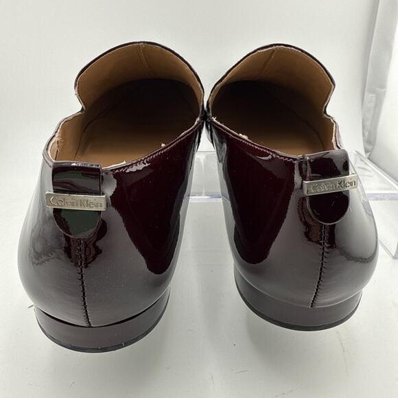 Calvin Klein Women’s Elin Oxblood Patent Leather Pointed Shoes Flats Sz 9 M NWB - Picture 5 of 10